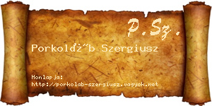 Porkoláb Szergiusz névjegykártya